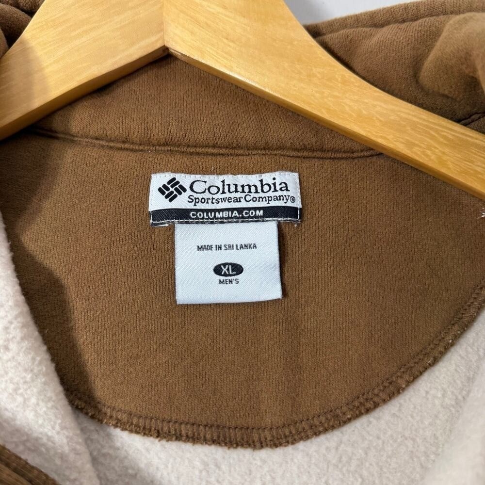 Columbia Quarter Zip Fleece Pullover Tan Brown XL Outdoor - Picture 7 of 9